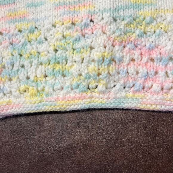 Handmade Baby Girl Knit Cardigan Sweater Ribbon Tie 12 Month Vintage - Picture 7 of 13